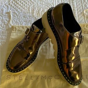 Stella McCartney bronze metallic loafers size 39
